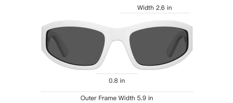 MOSCHINO Polyamide Irregular Shape Sunglasses Unisex White-2