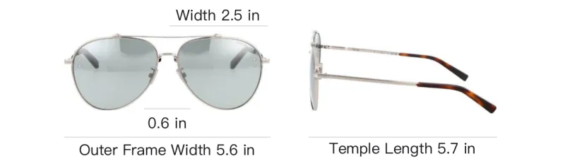 DIOR Metal Aviator Sunglasses Men's Silver-4
