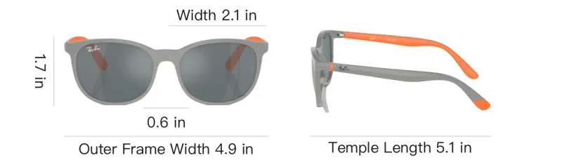 RayBan Injection Molded Square Sunglasses Kids' Gray-3