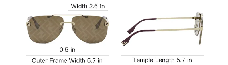FENDI Pilot Frame Sunglasses-3