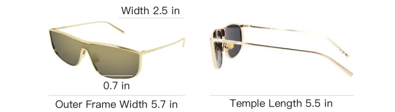 SAINT LAURENT Sl 605 Luna Rectangular Frame Sunglasses-3
