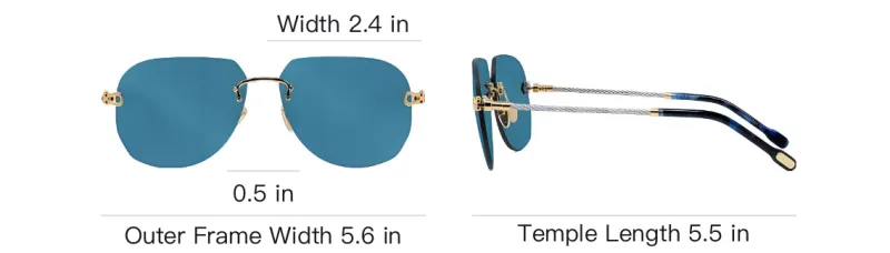 FRED Metal Irregular Shape Sunglasses Men's Gold-3