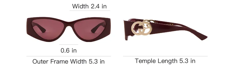 GUCCI Acetate Aviator Sunglasses Unisex Red-3
