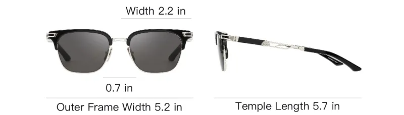 Maybach Titanium Alloy With Palladium-Plated Titanium Acetate Square Sunglasses Men's Black-3