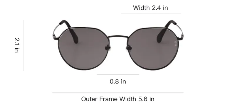 VEDI VERO Metal Irregular Shape Sunglasses Unisex Black-1
