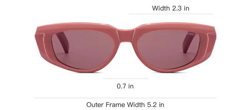 DIOR Acetate Irregular Shape Sunglasses Men's Pink-3