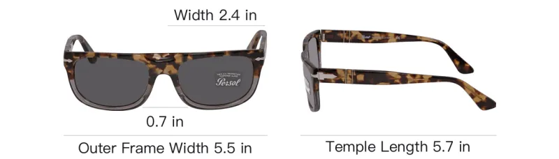 PERSOL Acetate Rectangular Sunglasses Men's Brown-3