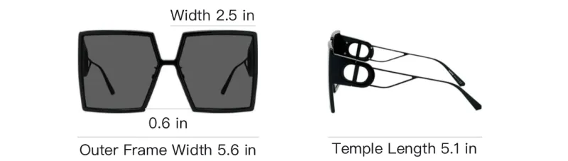 DIOR Square Sunglasses Women's Black-4