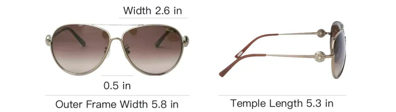 CHOPARD Metal Aviator Sunglasses Women's Brown-3