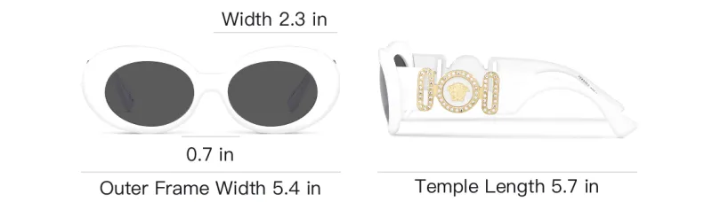 VERSACE Oval Sunglasses Gray-3