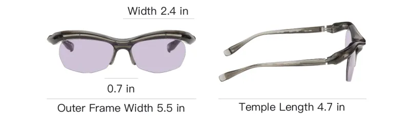 Factory900 Acetate Irregular Shape Sunglasses Unisex Gray-3
