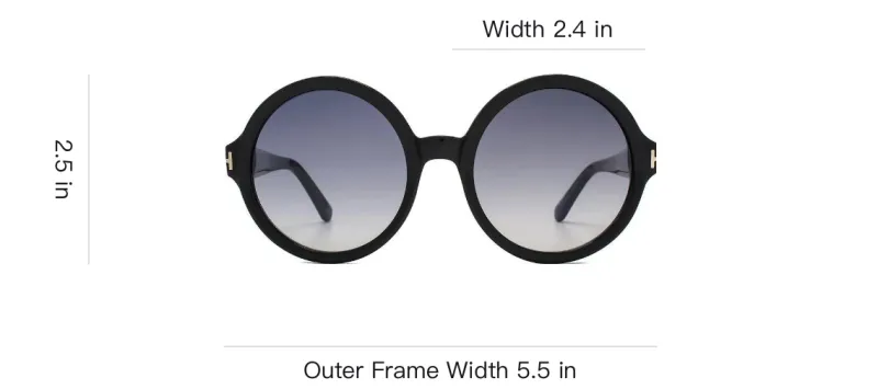 TOM FORD Oval Sunglasses Women's Black-2