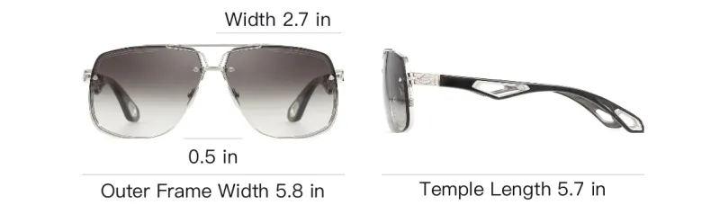 Maybach Platinum Plated Titanium Aviator Sunglasses Men's Silver-3