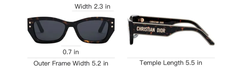 DIOR Acetate Irregular Shape Sunglasses Unisex Brown-8