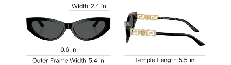 VERSACE Cat Eye Sunglasses Gray-3