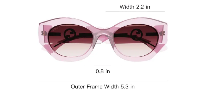 GUCCI Acetate Oval Sunglasses Women's Pink-2