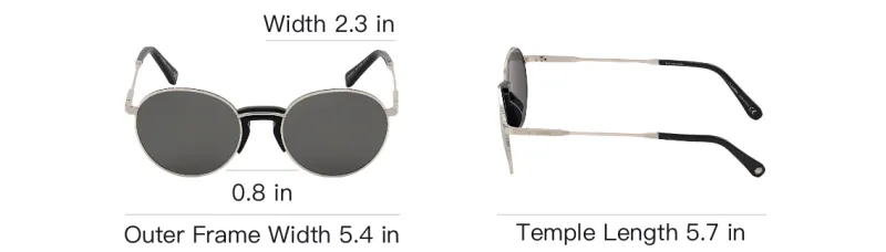 OMEGA Metal Round Sunglasses Men's Silver-3