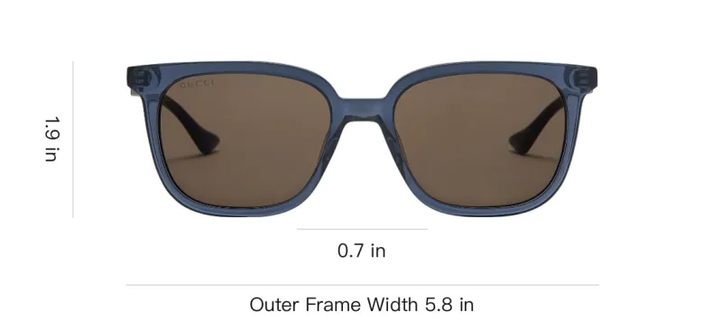 GUCCI Plate Frame Acetate Square Sunglasses Men's Blue-2