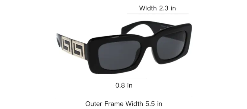FANSIZHE Acetate Rectangular Sunglasses Women's Black-3