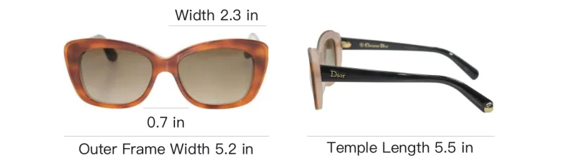 DIOR Acetate Irregular Shape Sunglasses Women's Brown-4