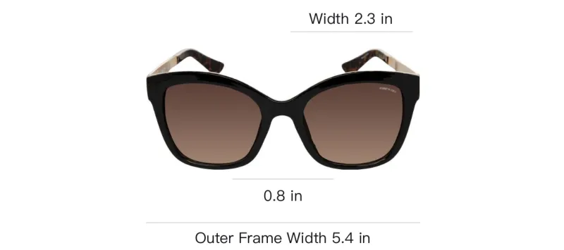 KENNETH COLE Injection Molded Irregular Shape Sunglasses Women's Black-2