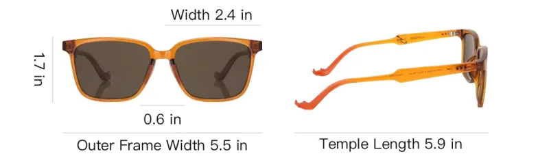 JINS TR90 Square Sunglasses Unisex Caramel-5