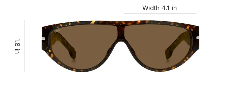 HUGO BOSS Acetate Irregular Shape Sunglasses Unisex Tortoiseshell-2