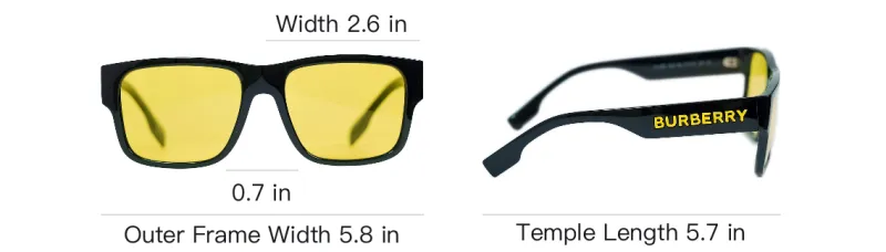 Burberry Sunglasses Black Frame With Yellow Lenses-4