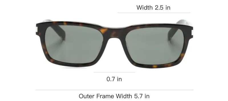 SAINT LAURENT Sl 662 Rectangular Frame Sunglasses-2