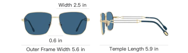 FRED Metal Irregular Shape Sunglasses Men's Gold-3