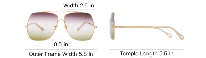 Chloe Metal Acetate Bio Based Nylon Aviator Sunglasses Women's Gold-3