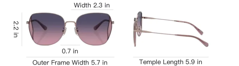 COACH Butterfly Sunglasses Women's Bright Rose Gold-3