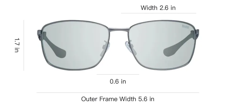 BMW Metal Square Sunglasses Men's Gray-3