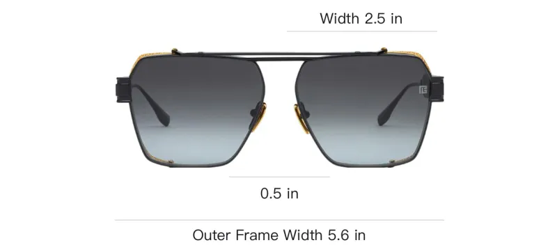 BALMAIN Metal Alloy Square Sunglasses Unisex Black-2