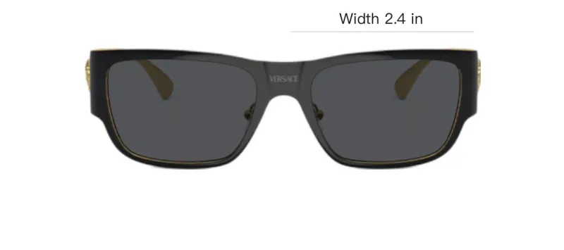 VERSACE Metal Square Sunglasses Men's Gold/Black-2