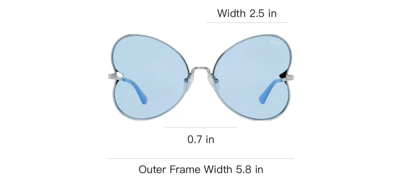 Victoria's Secret Metal Irregular Shape Sunglasses Women's Silver-3
