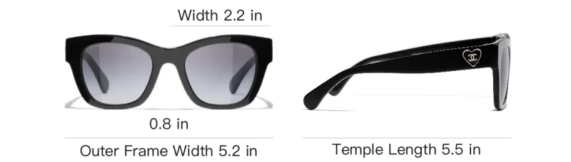 CHANEL Plate Frame Square Sunglasses Unisex-3