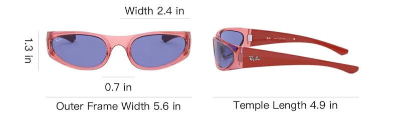 RayBan Nylon Irregular Shape Sunglasses Unisex Pink-3