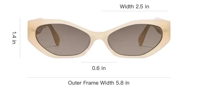 Fakeme Plate Oval Sunglasses Unisex Beige-3