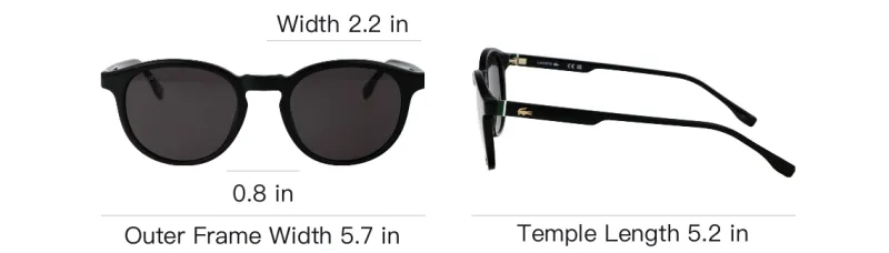 LACOSTE Acetate Round Sunglasses Men's Black-4