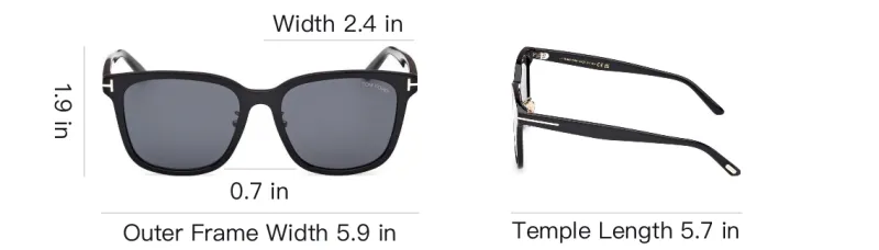 TOM FORD Acetate Metal Rectangular Sunglasses Unisex Black-4