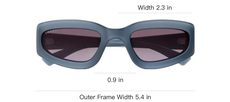 GUCCI Rectangular Sunglasses Men's Blue-3