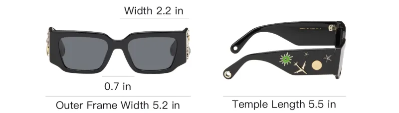 Lanvin Acetate Rectangular Sunglasses Men's Black-3