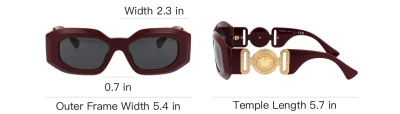 VERSACE Rectangular Frame Sunglasses-4