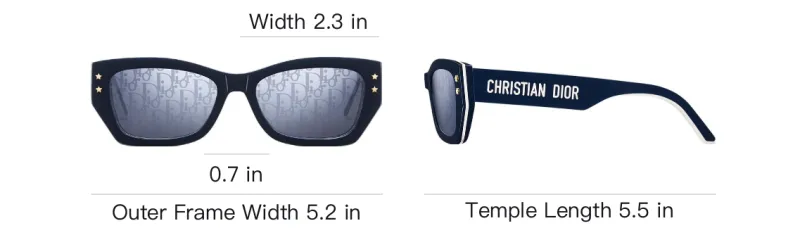 DIOR Acetate Square Sunglasses Women's Marine Blue-3