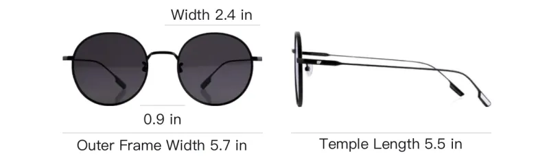 LAPIZ SENSIBLE. Β Titanium Round Sunglasses Unisex Black-2