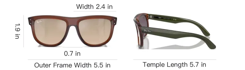 RayBan Injection Molding Irregular Shape Sunglasses Unisex Brown-3
