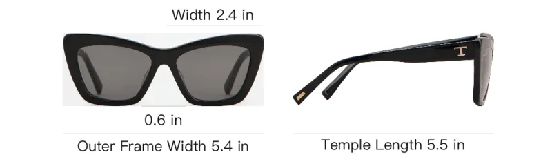 TOD'S Acetate Cat Eye Sunglasses Women's Black-3