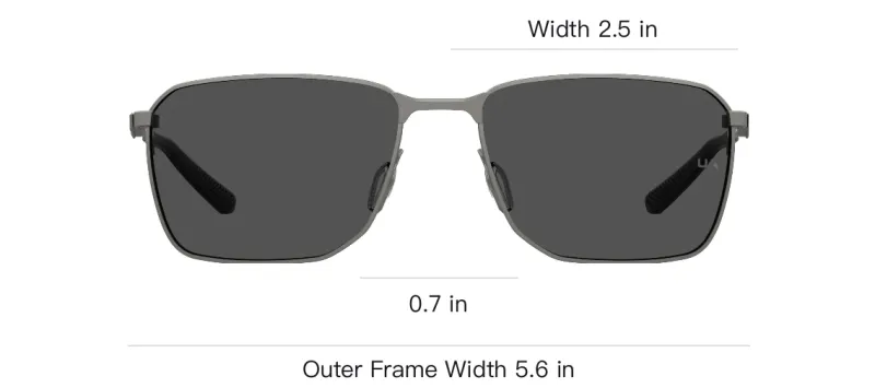 Under Armour Stainless Steel Rectangular Sunglasses Men's Gray-3