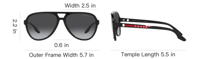PRADA Plastic Aviator Sunglasses Men's Black-6
